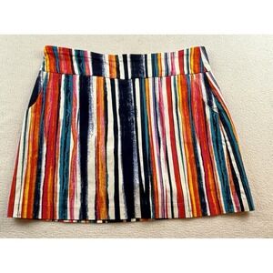 Hope & Harlow Muticolor Striped SKORT Womens Size 10P Stretch Pull On Pockets